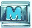 Light blue letter M - Italian charm - Click Image to Close